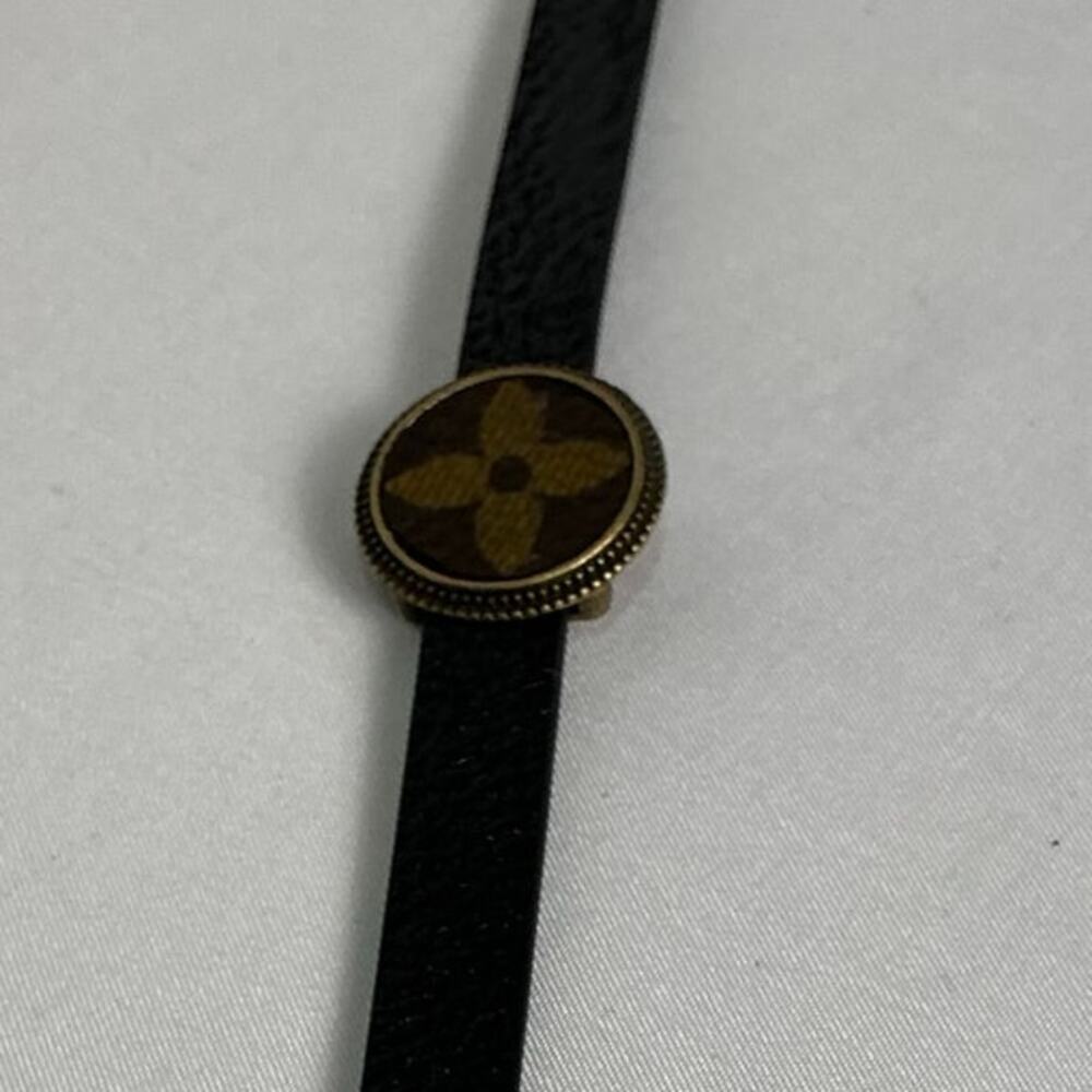 Louis Vuitton PU Leather Bracelet Monogram Canvas